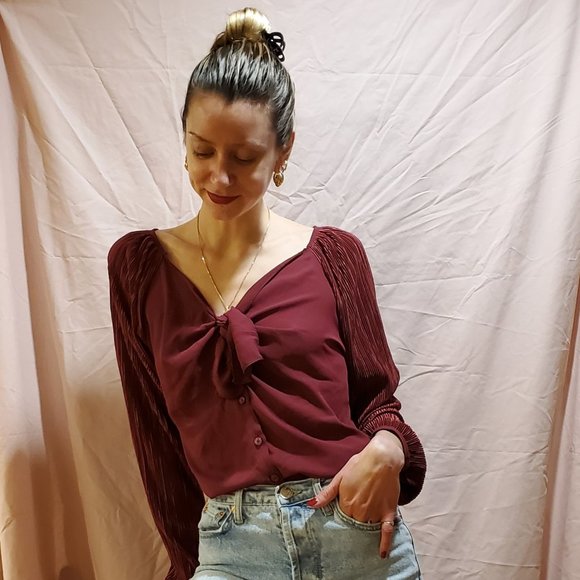burgundy blouse - Picture 1 of 1
